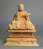木彫仏像、三宝、高さ23cm、黄楊木製